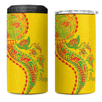 Hawaiian Kakau Tribal Sea Animals Tattoos 4 in 1 Can Cooler Tumbler Kanaka Maoli Flag Color Inspired LT03 One Size: 16 oz Multicolor - Polynesian Pride