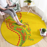 Hawaiian Kakau Tribal Sea Animals Tattoos Round Carpet Kanaka Maoli Flag Color Inspired LT03 - Polynesian Pride