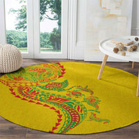 Hawaiian Kakau Tribal Sea Animals Tattoos Round Carpet Kanaka Maoli Flag Color Inspired LT03 - Polynesian Pride