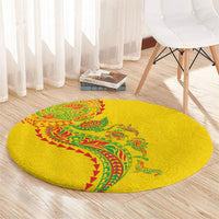 Hawaiian Kakau Tribal Sea Animals Tattoos Round Carpet Kanaka Maoli Flag Color Inspired LT03 - Polynesian Pride