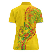 Hawaiian Kakau Tribal Sea Animals Tattoos Women Polo Shirt Kanaka Maoli Flag Color Inspired LT03 - Polynesian Pride