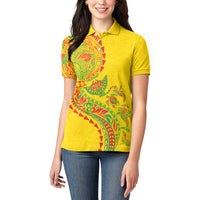 Hawaiian Kakau Tribal Sea Animals Tattoos Women Polo Shirt Kanaka Maoli Flag Color Inspired LT03 - Polynesian Pride