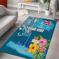 Personalised Tuvalu Independence Day Area Rug Tuvaluan Tribal Flag Style