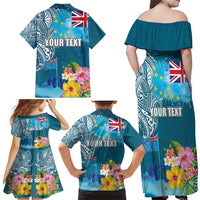Personalised Tuvalu Independence Day Family Matching Off Shoulder Maxi Dress and Hawaiian Shirt Tuvaluan Tribal Flag Style LT03 - Polynesian Pride
