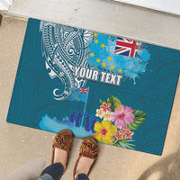 Personalised Tuvalu Independence Day Rubber Doormat Tuvaluan Tribal Flag Style