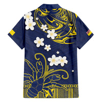 Niue Independence Day Family Matching Off The Shoulder Long Sleeve Dress and Hawaiian Shirt Hiapo Pattern Fiti Pua and Uga LT03 - Polynesian Pride