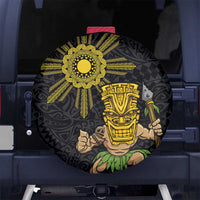 Hawaii and Philippines Together Spare Tire Cover Warrior Tiki Mask and Filipino Sun Polynesian Style LT03 - Polynesian Pride
