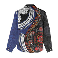 Fiji and Australia Together Women Casual Shirt Kangaroo Aboriginal with Tribal Tapa Hibiscus Half Style LT03 - Polynesian Pride