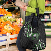 Traditional Art Hawaiian Kakau Tattoos Grocery Bag Green Color - Polynesian Pride