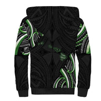 Traditional Art Hawaiian Kakau Tattoos Sherpa Hoodie Green Color LT03 - Polynesian Pride