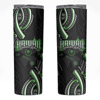 Traditional Art Hawaiian Kakau Tattoos Skinny Tumbler Green Color LT03 Green - Polynesian Pride
