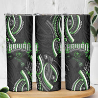 Traditional Art Hawaiian Kakau Tattoos Skinny Tumbler Green Color LT03 - Polynesian Pride