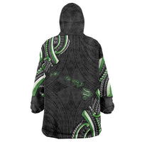 Traditional Art Hawaiian Kakau Tattoos Wearable Blanket Hoodie Green Color LT03 - Polynesian Pride