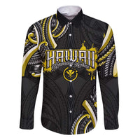 Traditional Art Hawaiian Kakau Tattoos Family Matching Short Sleeve Bodycon Dress and Hawaiian Shirt Yellow Color - Polynesian Pride