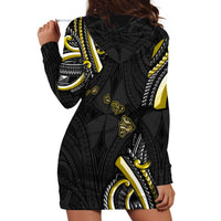 Traditional Art Hawaiian Kakau Tattoos Hoodie Dress Yellow Color LT03 - Polynesian Pride