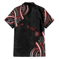 Traditional Art Hawaiian Kakau Tattoos Family Matching Long Sleeve Bodycon Dress and Hawaiian Shirt Red Color - Polynesian Pride