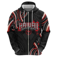 Traditional Art Hawaiian Kakau Tattoos Hoodie Red Color - Polynesian Pride