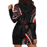 Traditional Art Hawaiian Kakau Tattoos Hoodie Dress Red Color LT03 - Polynesian Pride