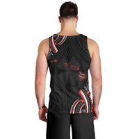 Traditional Art Hawaiian Kakau Tattoos Men Tank Top Red Color - Polynesian Pride