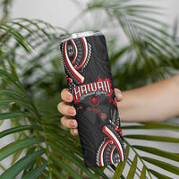 Traditional Art Hawaiian Kakau Tattoos Skinny Tumbler Red Color LT03 - Polynesian Pride
