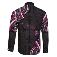 Traditional Art Hawaiian Kakau Tattoos Family Matching Short Sleeve Bodycon Dress and Hawaiian Shirt Pink Color - Polynesian Pride