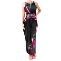 Traditional Art Hawaiian Kakau Tattoos Family Matching Tank Maxi Dress and Hawaiian Shirt Pink Color LT03 Mom's Dress Pink - Polynesian Pride