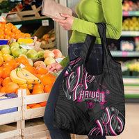 Traditional Art Hawaiian Kakau Tattoos Grocery Bag Pink Color - Polynesian Pride