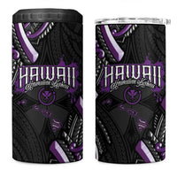 Traditional Art Hawaiian Kakau Tattoos 4 in 1 Can Cooler Tumbler Purple Color LT03 One Size: 16 oz Purple - Polynesian Pride