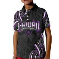 Traditional Art Hawaiian Kakau Tattoos Kid Polo Shirt Purple Color LT03 Kid Purple - Polynesian Pride
