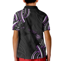 Traditional Art Hawaiian Kakau Tattoos Kid Polo Shirt Purple Color LT03 - Polynesian Pride