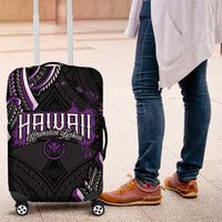 Traditional Art Hawaiian Kakau Tattoos Luggage Cover Purple Color LT03 Purple - Polynesian Pride