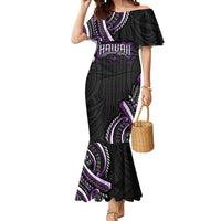 Traditional Art Hawaiian Kakau Tattoos Mermaid Dress Purple Color LT03 Women Purple - Polynesian Pride