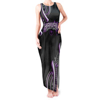 Traditional Art Hawaiian Kakau Tattoos Tank Maxi Dress Purple Color LT03 Women Purple - Polynesian Pride