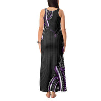Traditional Art Hawaiian Kakau Tattoos Tank Maxi Dress Purple Color LT03 - Polynesian Pride