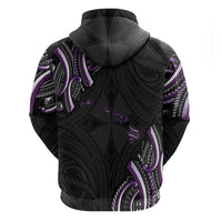 Traditional Art Hawaiian Kakau Tattoos Zip Hoodie Purple Color LT03 - Polynesian Pride