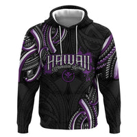 Traditional Art Hawaiian Kakau Tattoos Zip Hoodie Purple Color LT03 Pullover Hoodie Purple - Polynesian Pride