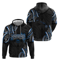 Traditional Art Hawaiian Kakau Tattoos Hoodie Blue Color - Polynesian Pride