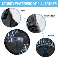 Traditional Art Hawaiian Kakau Tattoos Spare Tire Cover Blue Color - Polynesian Pride