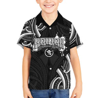 Traditional Art Hawaiian Kakau Tattoos Family Matching Puletasi and Hawaiian Shirt White LT03 Son's Shirt White - Polynesian Pride