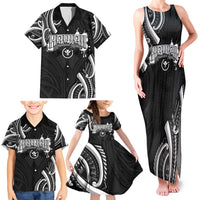 Traditional Art Hawaiian Kakau Tattoos Family Matching Tank Maxi Dress and Hawaiian Shirt White LT03 - Polynesian Pride