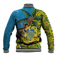 Tuvalu and Australia Together Baseball Jacket Tapa Pattern and Aboriginal mix Culture LT03 - Polynesian Pride