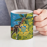 Tuvalu and Australia Together Ceramic Mug Tapa Pattern and Aboriginal mix Culture LT03 - Polynesian Pride