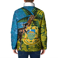 Tuvalu and Australia Together Padded Jacket Tapa Pattern and Aboriginal mix Culture LT03 - Polynesian Pride