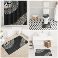 Fiji Hibiscus Bathroom Set Tapa Masi Motifs with Tropical Plants LT03 - Polynesian Pride