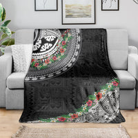 Fiji Hibiscus Blanket Tapa Masi Motifs with Tropical Plants LT03 - Polynesian Pride
