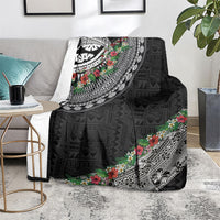 Fiji Hibiscus Blanket Tapa Masi Motifs with Tropical Plants LT03 - Polynesian Pride