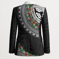Fiji Hibiscus Blazer Tapa Masi Motifs with Tropical Plants LT03 - Polynesian Pride