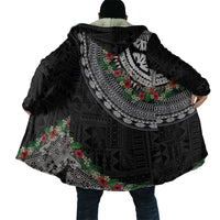 Fiji Hibiscus Cloak Tapa Masi Motifs with Tropical Plants LT03 - Polynesian Pride