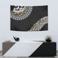 Fiji Hibiscus Tapestry Tapa Masi Motifs with Tropical Plants LT03 - Polynesian Pride