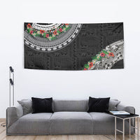 Fiji Hibiscus Tapestry Tapa Masi Motifs with Tropical Plants LT03 - Polynesian Pride